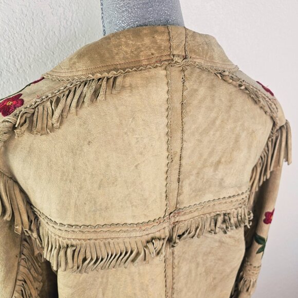 Vintage 70's Handcrafted Embroidered & Beaded Deerskin Jacket - Picture 13 of 16